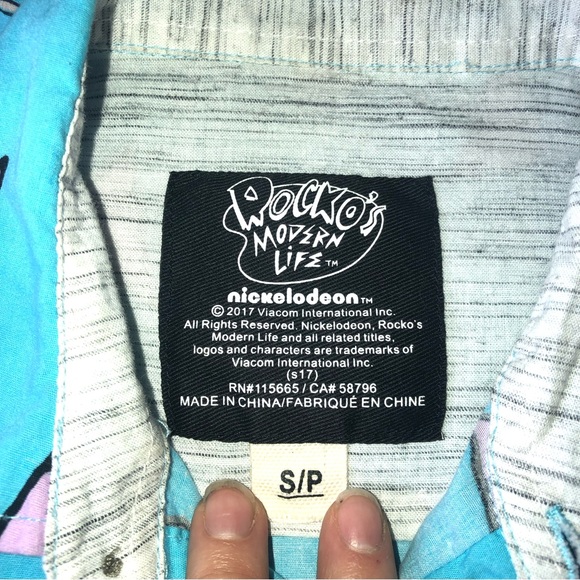 Rocko's Modern Life Nickelodeon Button Up Short Sleeve Shirt Men's S. - Picture 3 of 7